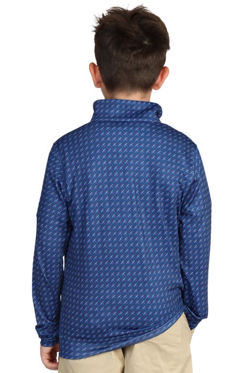 Tailorbyrd Kids' Geo Quarter Zip Sweatshirt In Navy