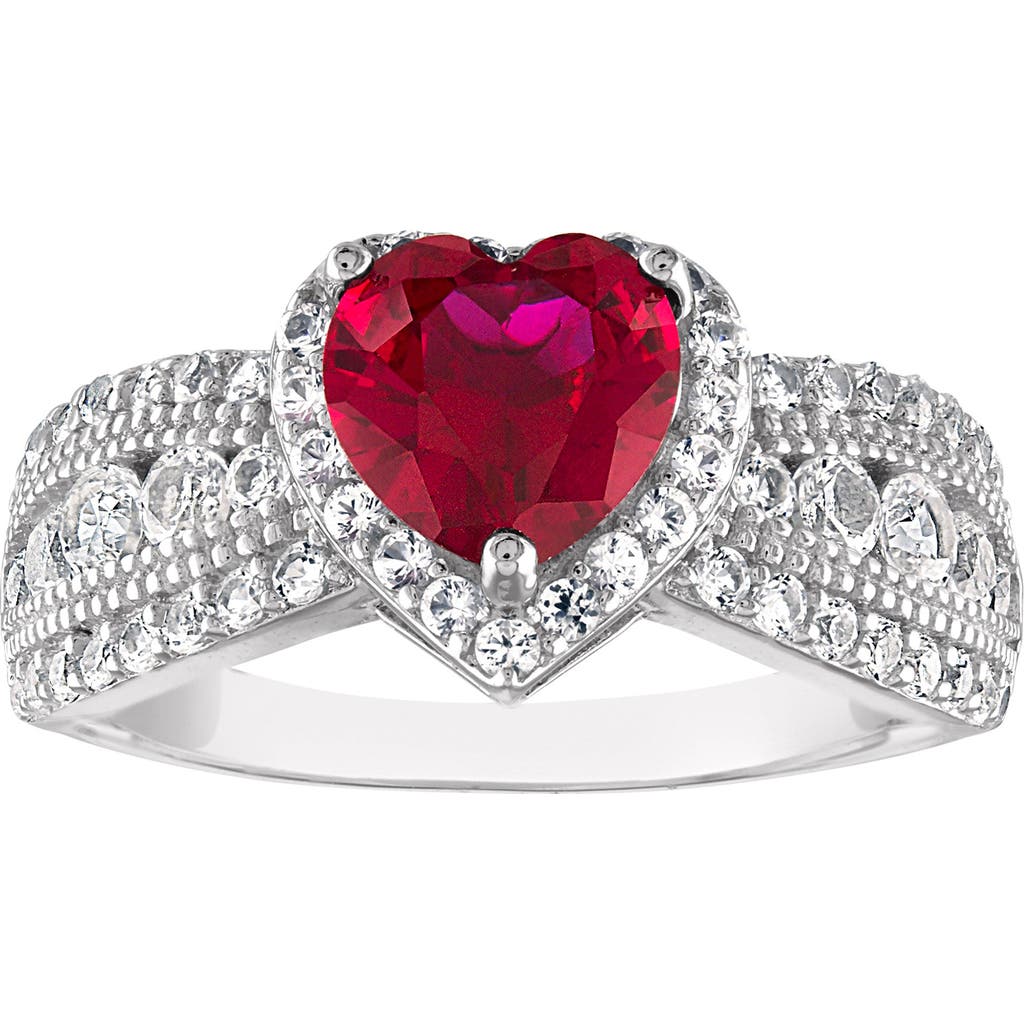 FZN FZN STERLING SILVER LAB GROWN RUBY HEART RING