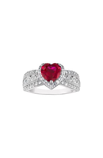 Fzn Lab Created Ruby Heart Ring In Red
