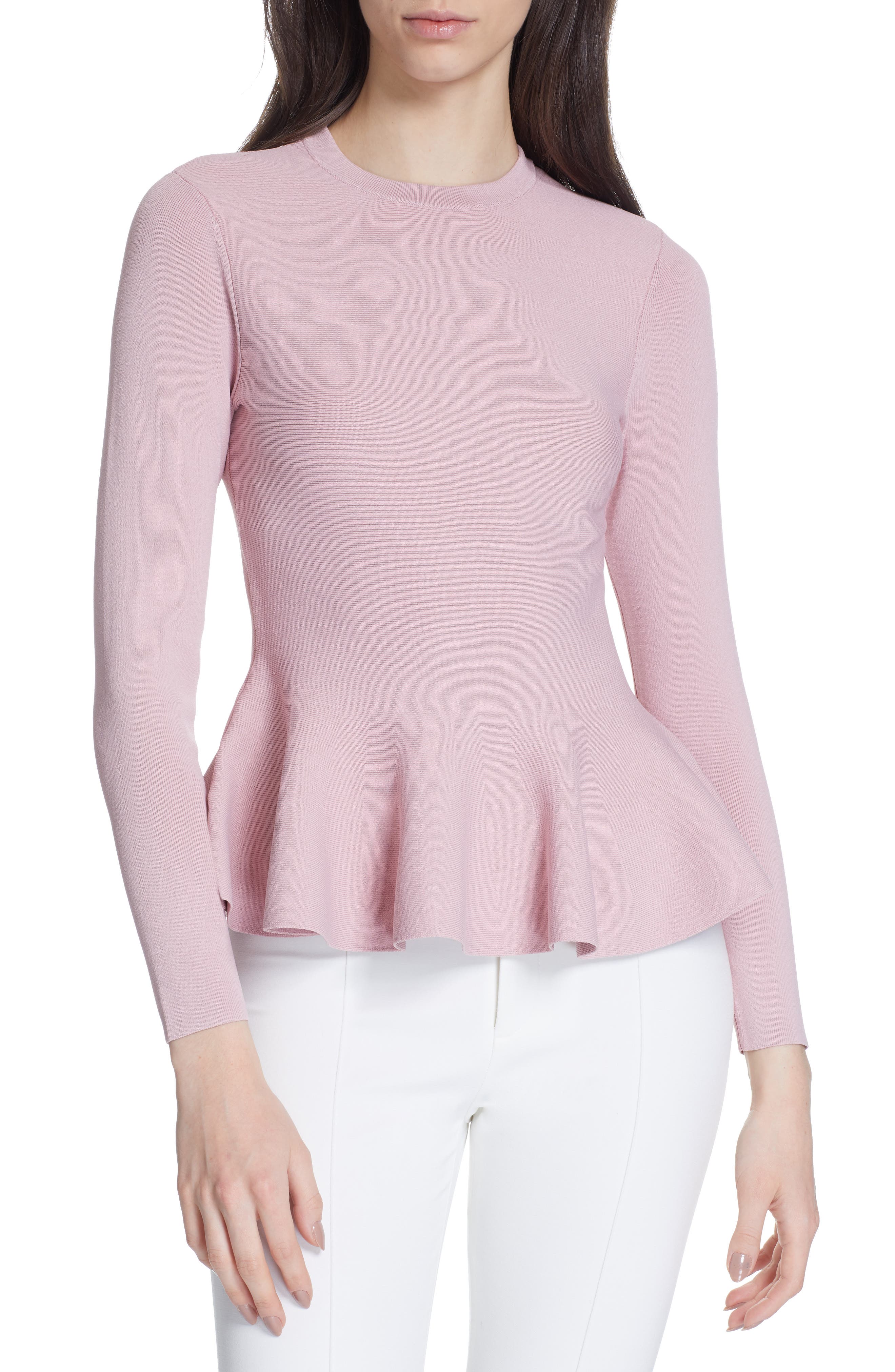 ted baker beffi ribbed peplum sweater