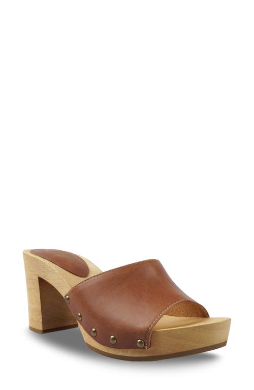 Shop Candies Candie's Fidda Platform Slide Sandal In Tan Leather