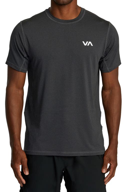 Rvca Sport Vent Stripe Performance Graphic T-shirt In Gray