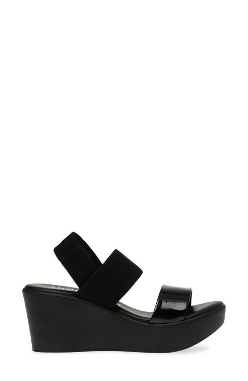 Anne Klein Poli Strappy Platform Wedge In Black
