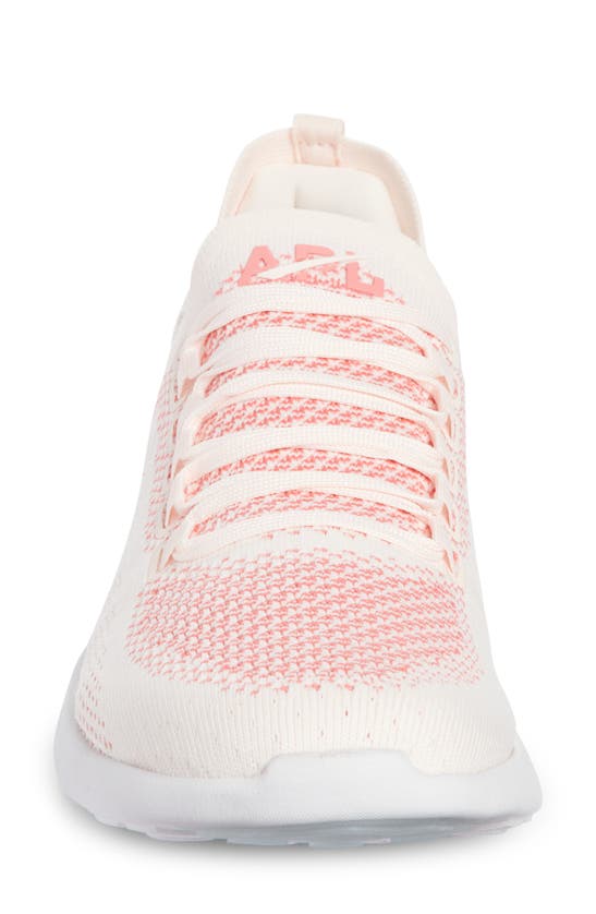 Apl Athletic Propulsion Labs Techloom Breeze Knit Running Shoe In Creme / Fire Coral / White