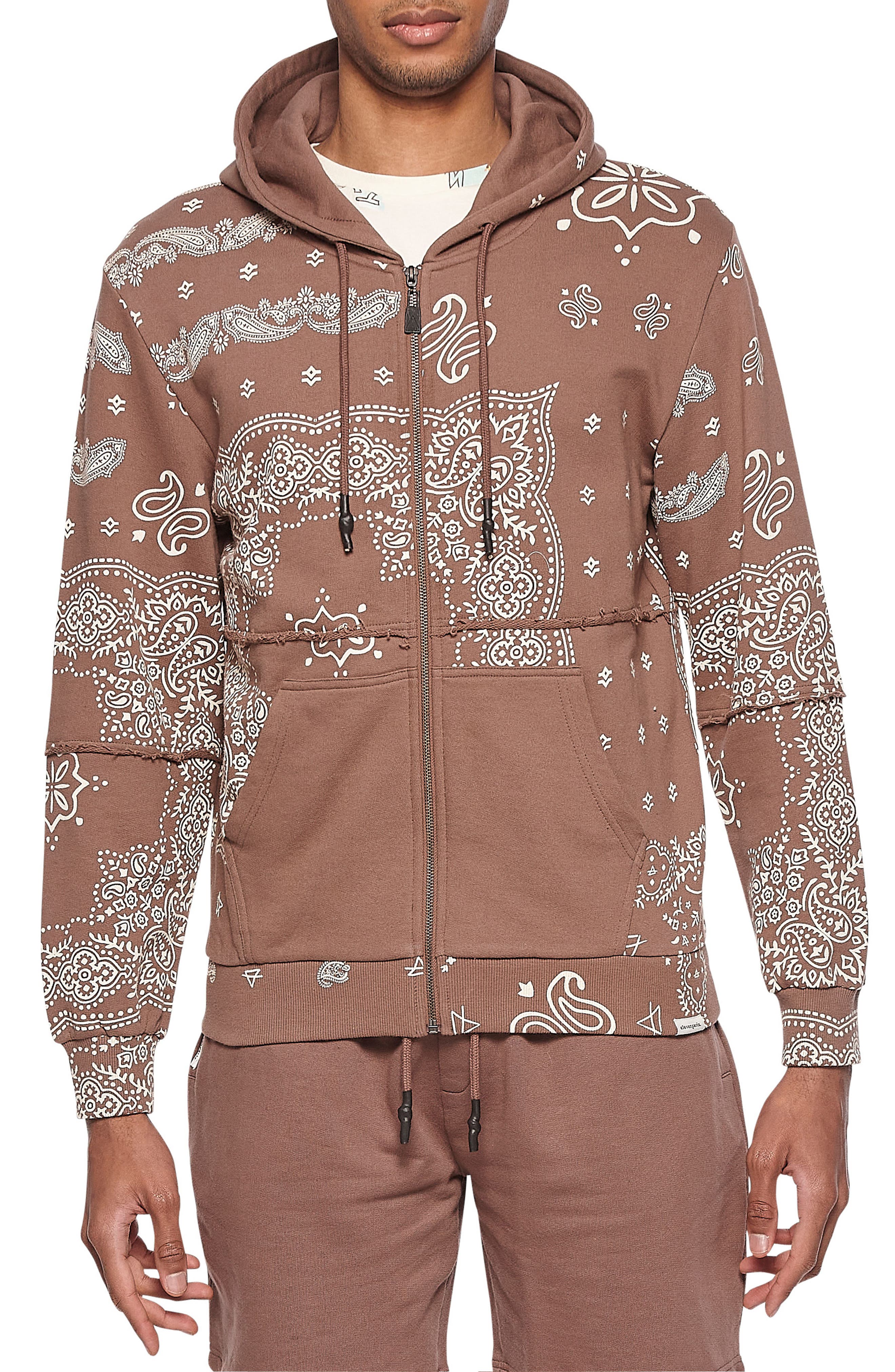 elevenparis Paisley Print Zip Hoodie Nordstrom