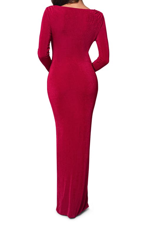 Shop Jluxlabel Ashton Reversible Long Sleeve Knit Gown In Berry