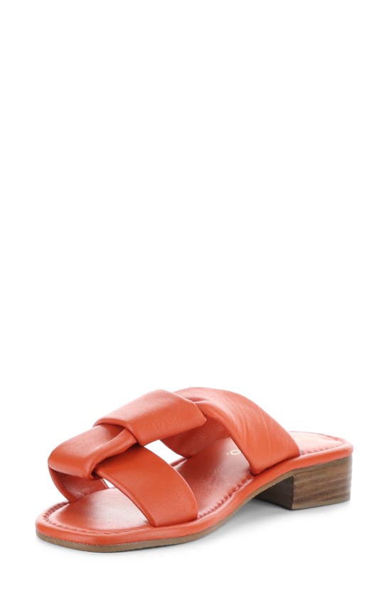 Shop Bos. & Co. Knick Slide Sandal In Orange Nappa