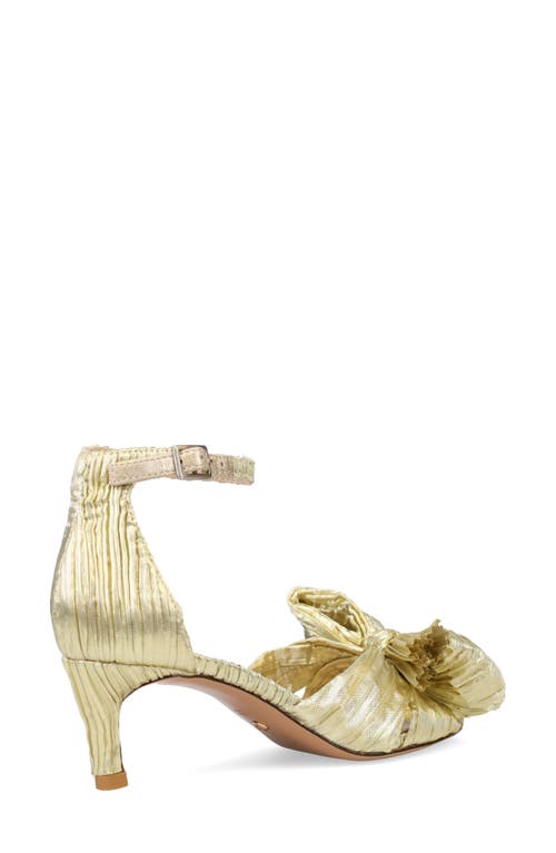 Shop Pelle Moda Utika Ankle Strap Kitten Heel Sandal In Light Gold