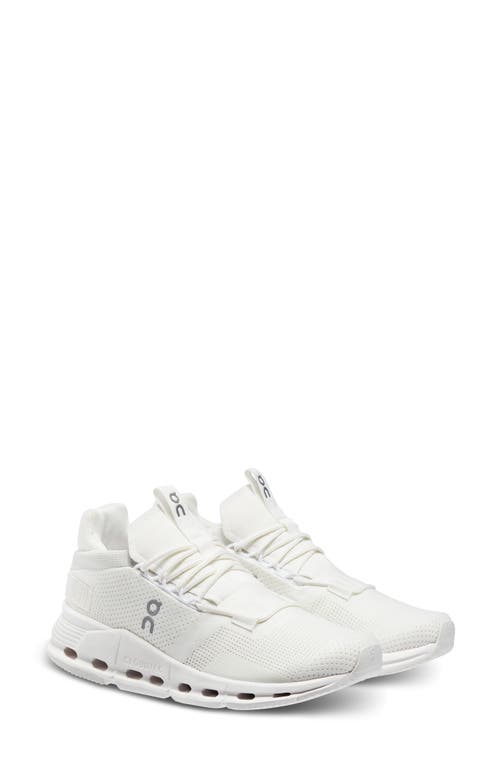 On Cloudnova Sneaker in Undyed White/White