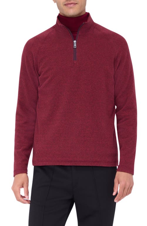 Bugatchi Quarter Zip Pullover in Cabernet 