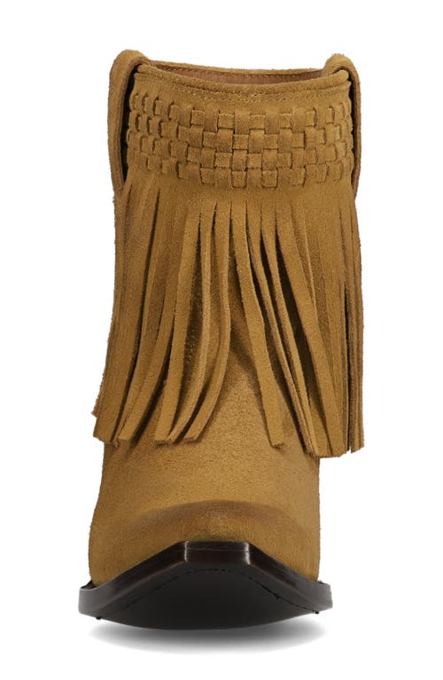 Shop Frye Sacha Fringe Bootie In Dark Sand