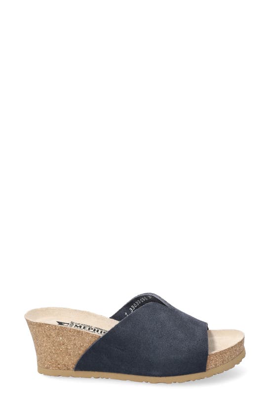 Shop Mephisto Lisane Slide Sandal In Deep Blue Sandvel