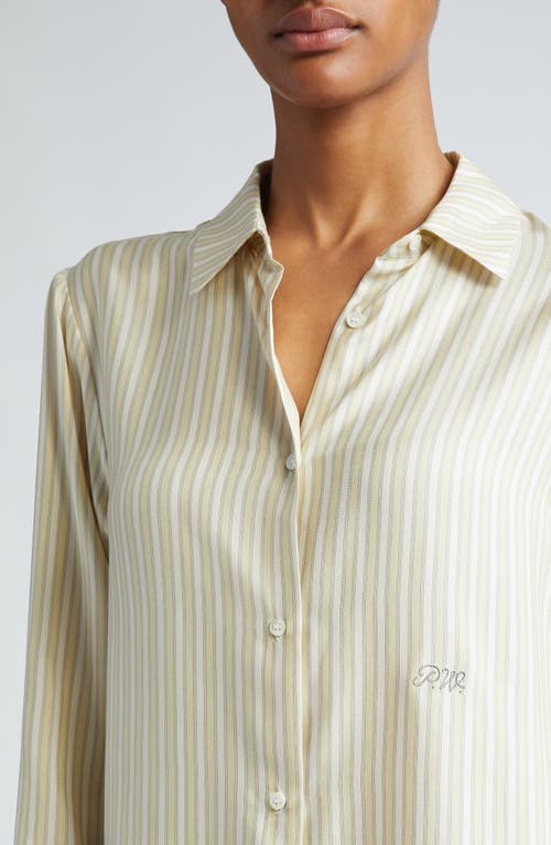 Paloma Wool Lorenzo Stripe Silk Button-up Shirt In Yellow