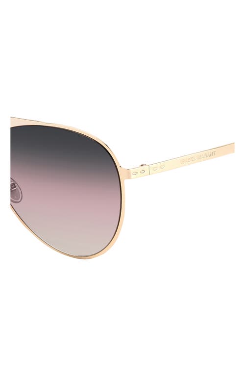 Isabel Marant 62mm Gradient Aviator Sunglasses In Rose Gold Red
