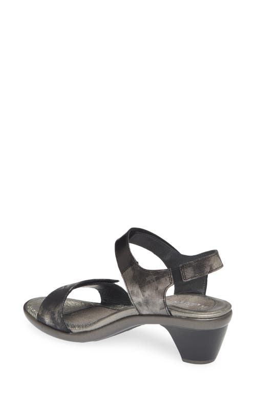 Shop Naot Extant Sandal In Metallic Onyx/black Madras