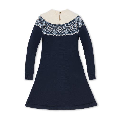 Hope & Henry Girls' Organic Fair Isle Raglan Sweater Dress, Kids In Ski Lodge Intarsia