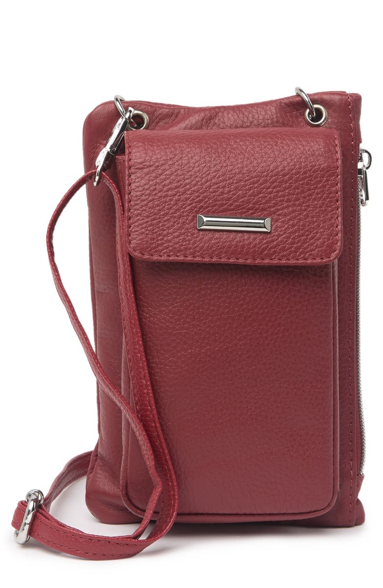 MUNDI Cornelia Leather Crossbody Bag, Main, color, RED