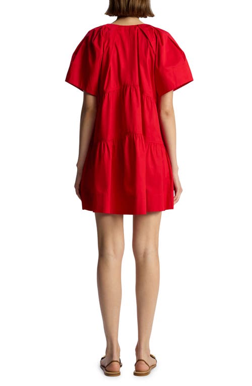 Shop A.l.c . Camila Tiered Cotton Poplin Minidress In Rouge