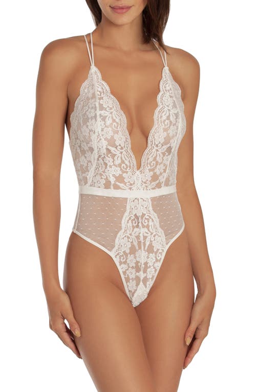 Bloom by Jonquil Plunge Neck Lace Thong Teddy at Nordstrom,