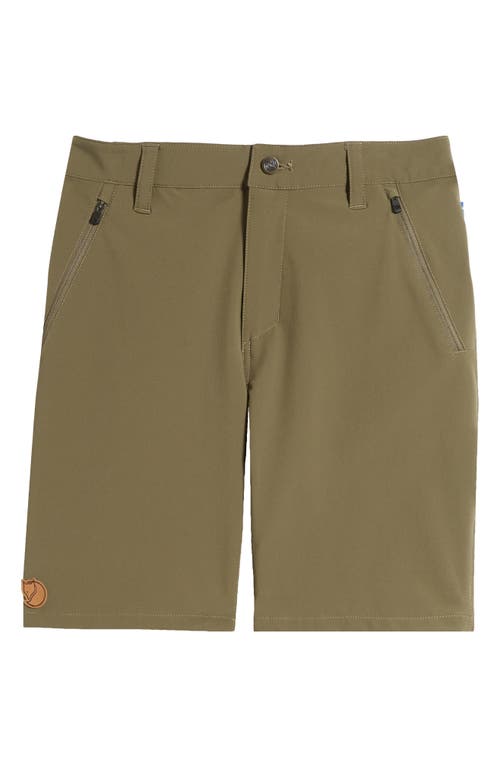 Shop Fjall Raven Fjällräven Abisko Trail Stretch Shorts In Laurel Green