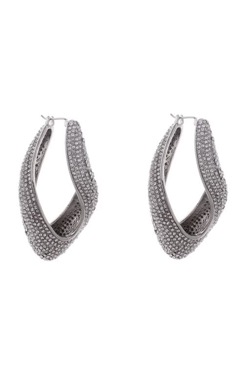 Shop Zaxie By Stefanie Taylor Pavé Hoop Earrings In Silver