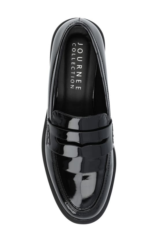 Shop Journee Collection Raichel Penny Loafer In Patent/ Black