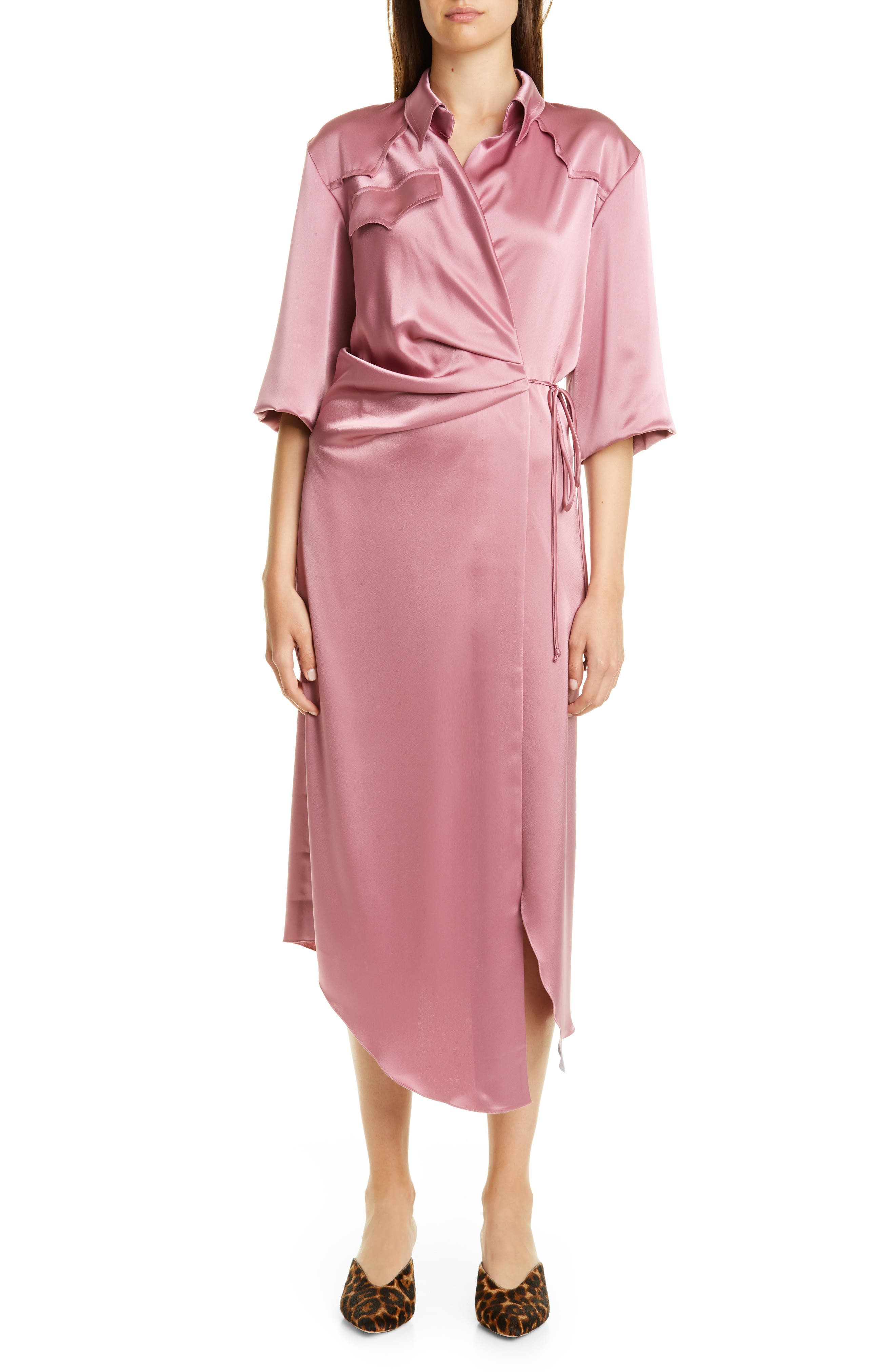 nanushka wrap dress