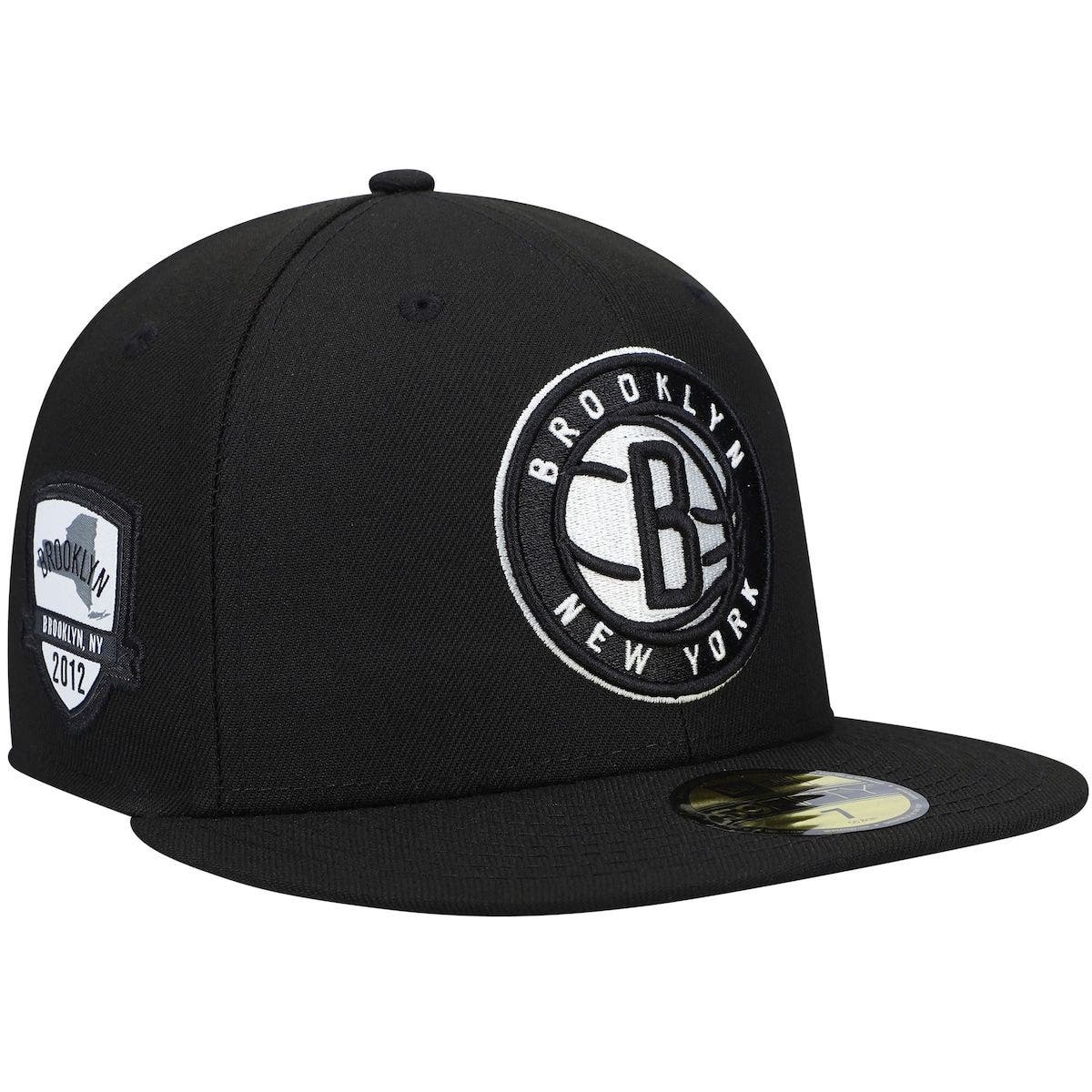 brooklyn nets black fitted hat