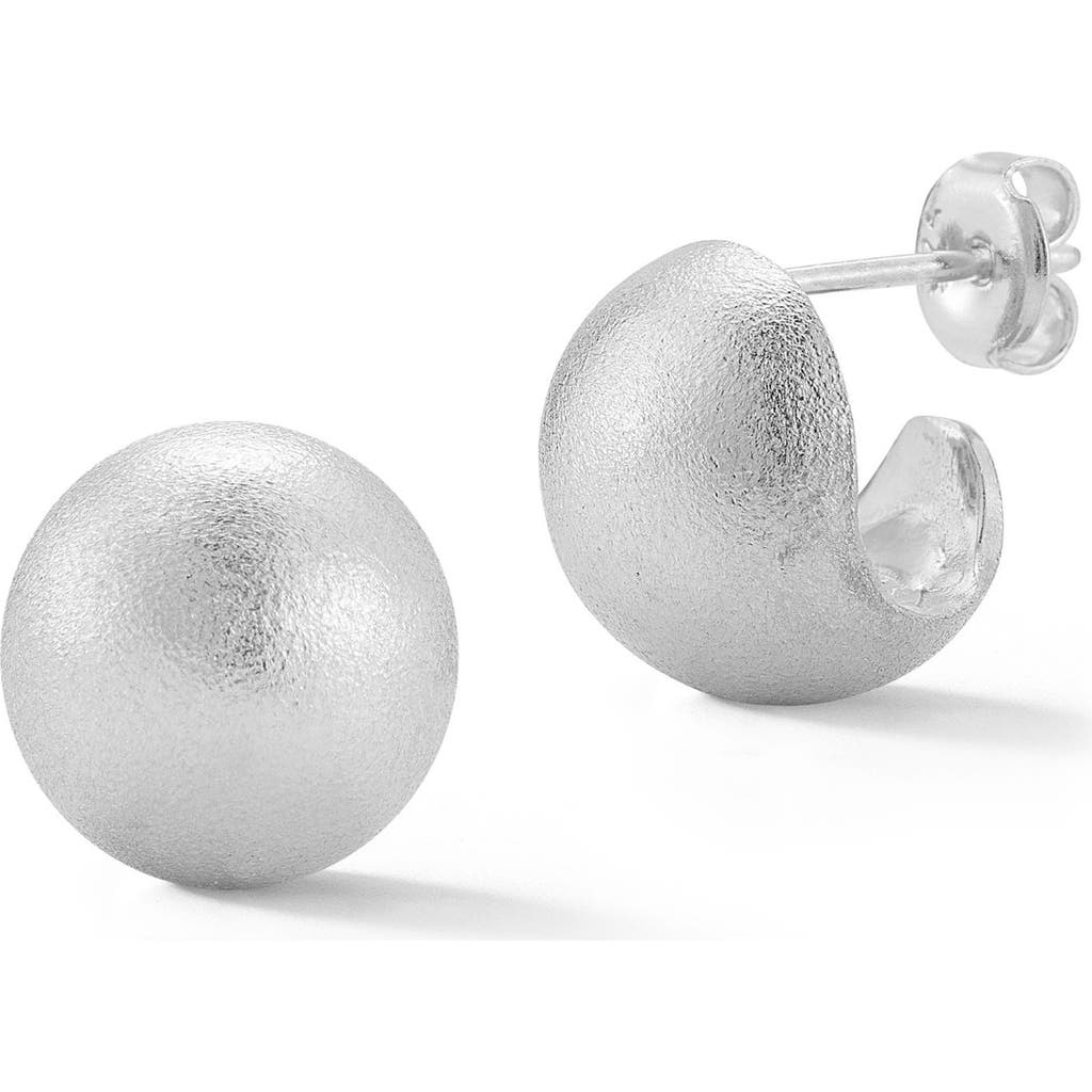 Sphera Milano Satin C Huggie Hoop Earrings In Silver