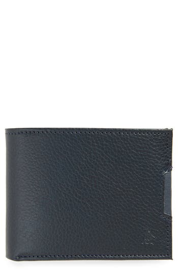 Shop Original Penguin Leather Bifold Wallet In Navy