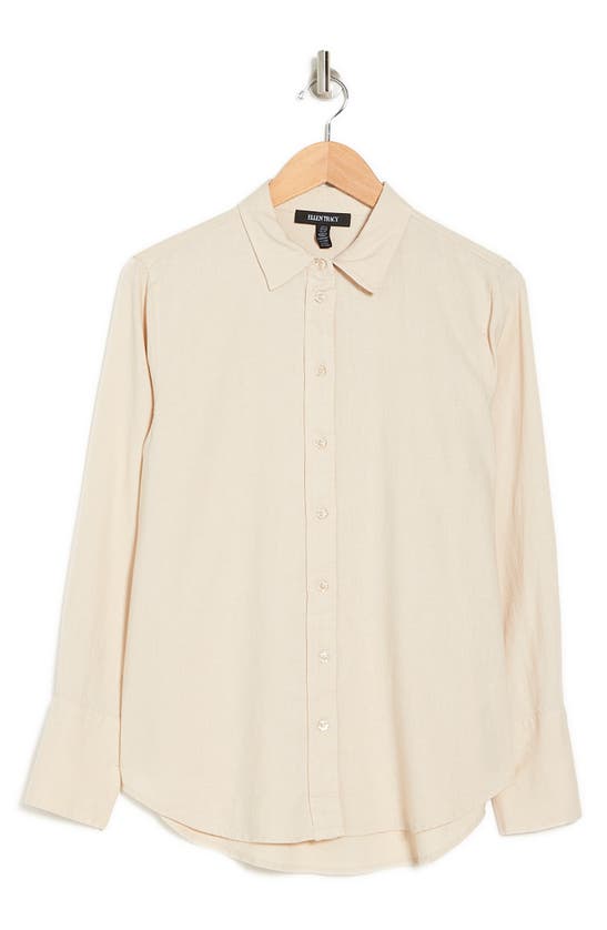Ellen Tracy Linen Blend Button-up Shirt