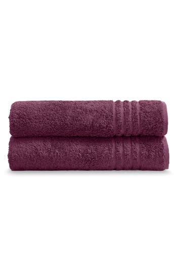 Shop Ella Jayne Home Solid Cotton 2-piece Bath Towel Set In Plum