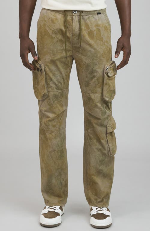 Prps Florance Spatter Print Cargo Pants In Green