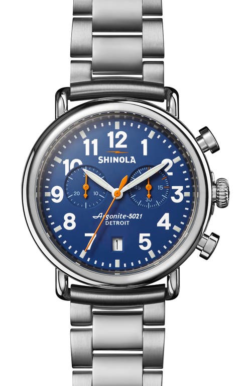 Shop Shinola Runwell Two-eye Chronograph Bracelet Watch, 41mm In Royalblue