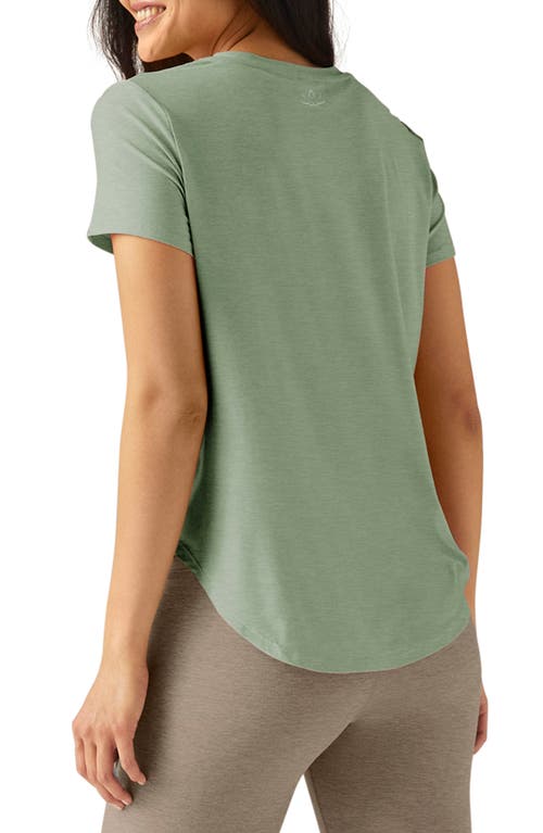 Shop Beyond Yoga On The Down Low T-shirt In Minty Slate Heather