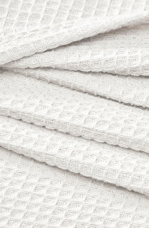 Tahari Samantha Cotton Waffle Knit Blanket In Bright White