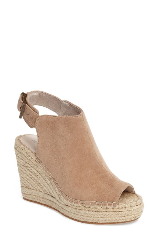 Shop Kenneth Cole New York 'olivia' Espadrille Wedge Sandal In Almond Suede