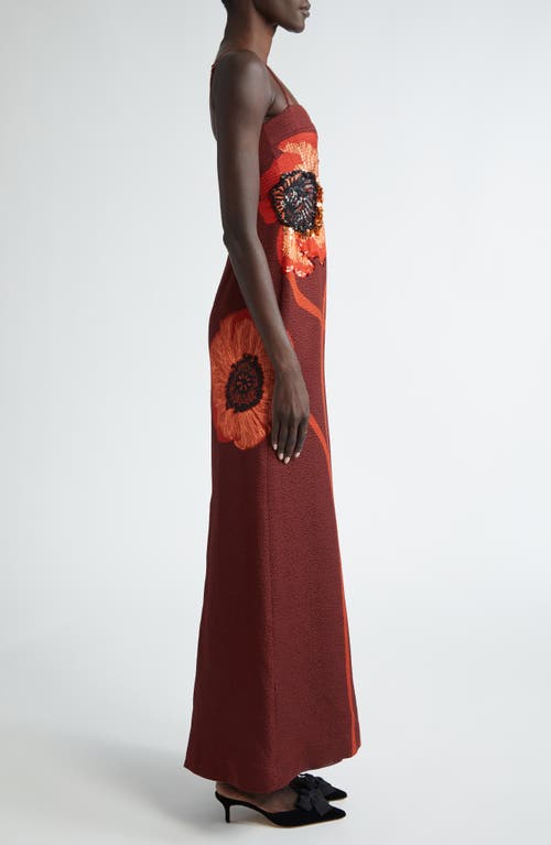 Shop Johanna Ortiz Plentiful Qualities Embellished Wool & Silk Dress In Papaver Somniferum/wine