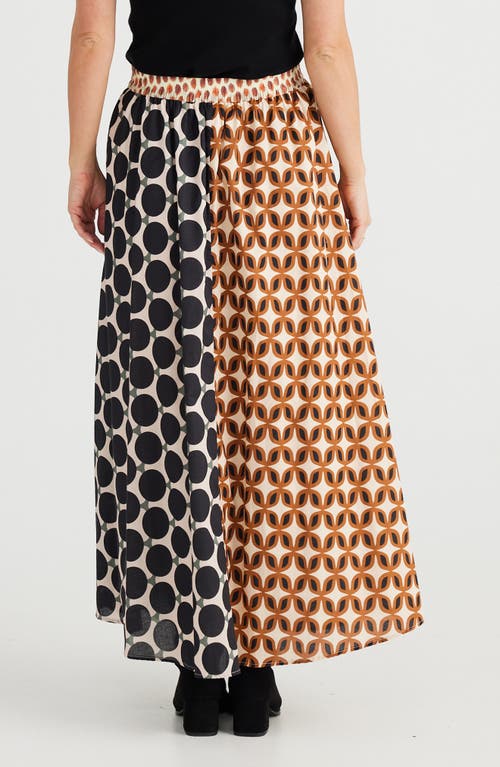 Shop Brave + True Brave+true Lucy Mixed Print Maxi Skirt In Gingerbread