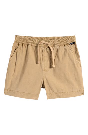 Quiksilver Kids' Taxer Stretch Cotton Poplin Shorts In Khaki