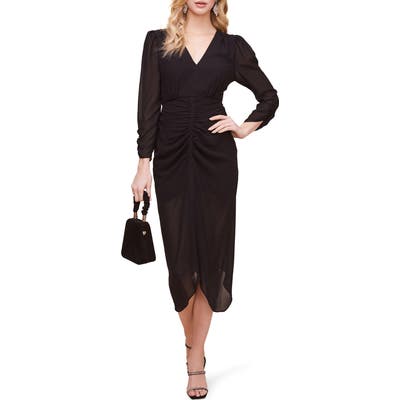 Astr The Label Ruched Front Midi Dress