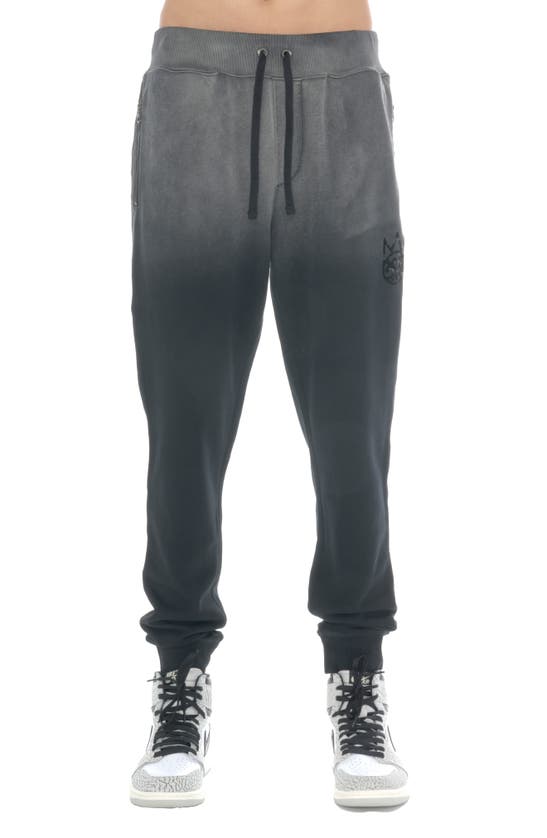 Shop Cult Of Individuality Shimuchan Ombré Cotton Graphic Sweatpants In Vintage Black