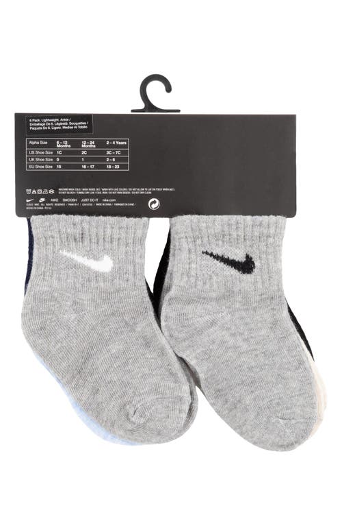 Nike Assorted 6-pack Cotton Blend Socks In Pale Ivory Heather