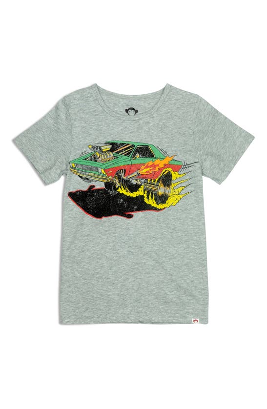 Appaman Kids' Muscle Car Graphic Tee In Heather Mist