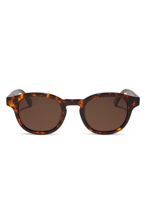 Diff Arlo Xl 50mm Polarized Small Round Sunglasses In Brown