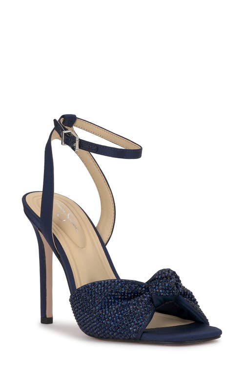 Jessica Simpson Women's Ohela Beaded Knot Ankle-strap Dress Sandals In Navy Baby