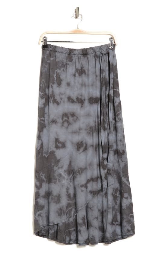 Go Couture Faux Wrap Midi Skirt In Charcoaldnu