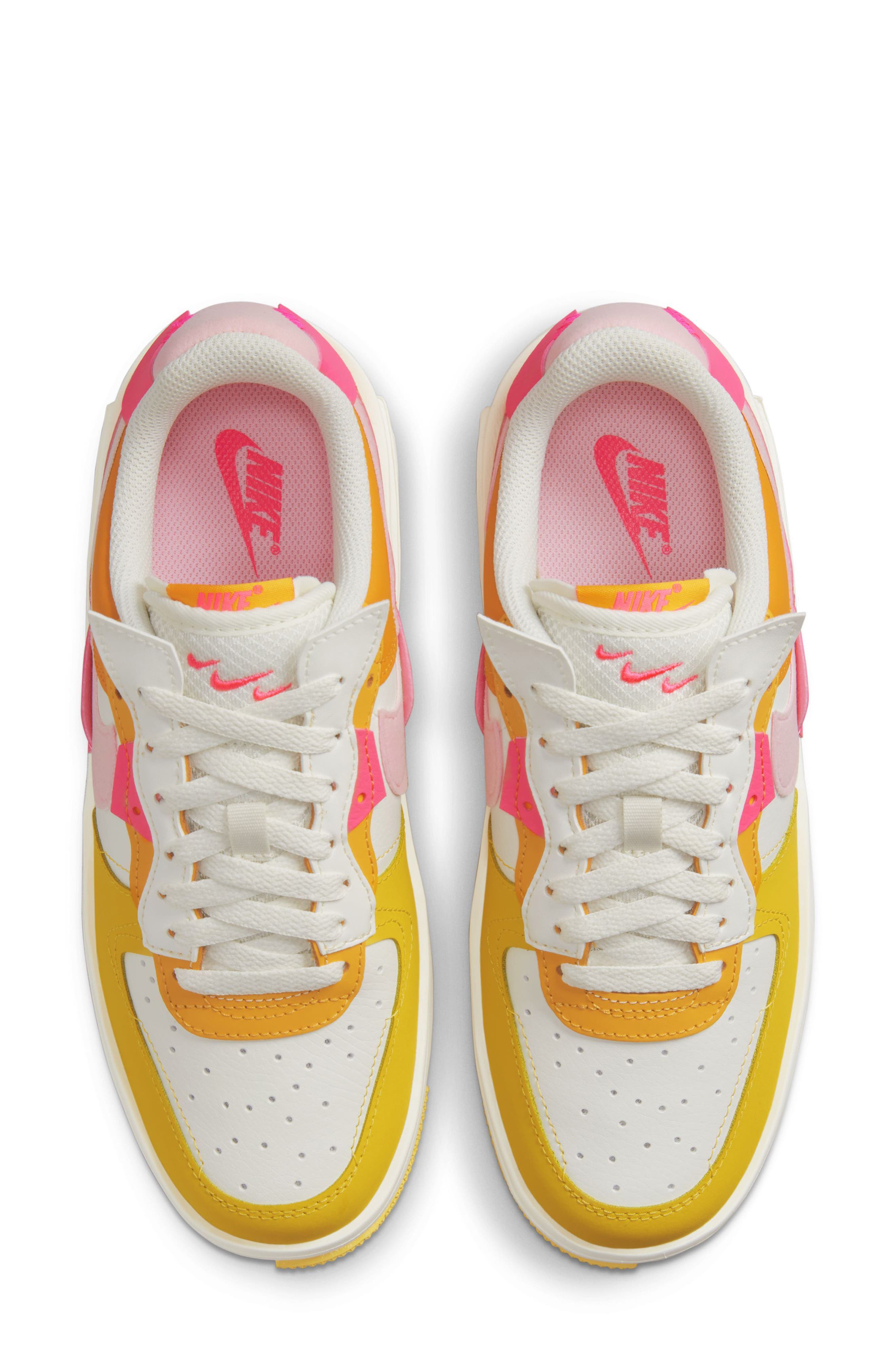 Nike Air Force 1 Fontanka Sneaker in White/Solar Flare/Pink