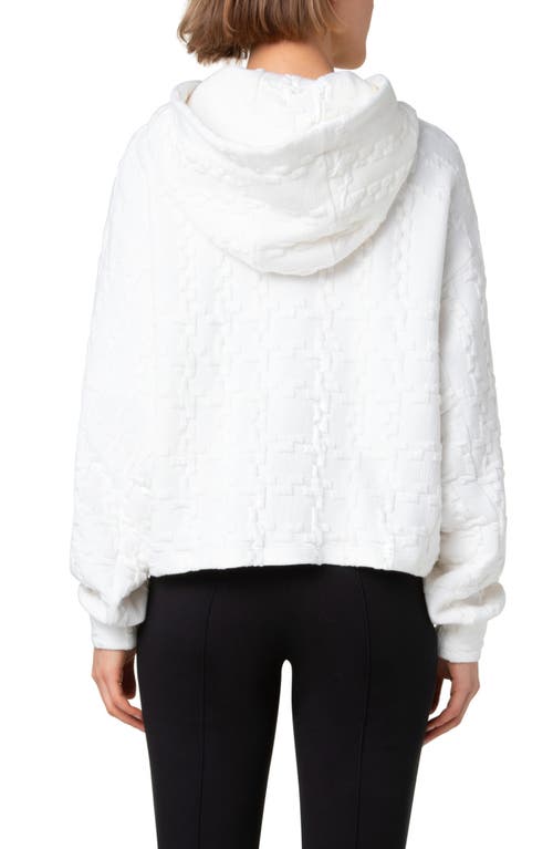 Shop Akris Punto 3d Glen Check Hooded Sweater In Cream