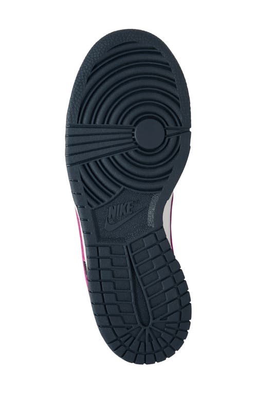 Nike Kids' Dunk Low Basketball Sneaker In Dark Obsidian/pink/white